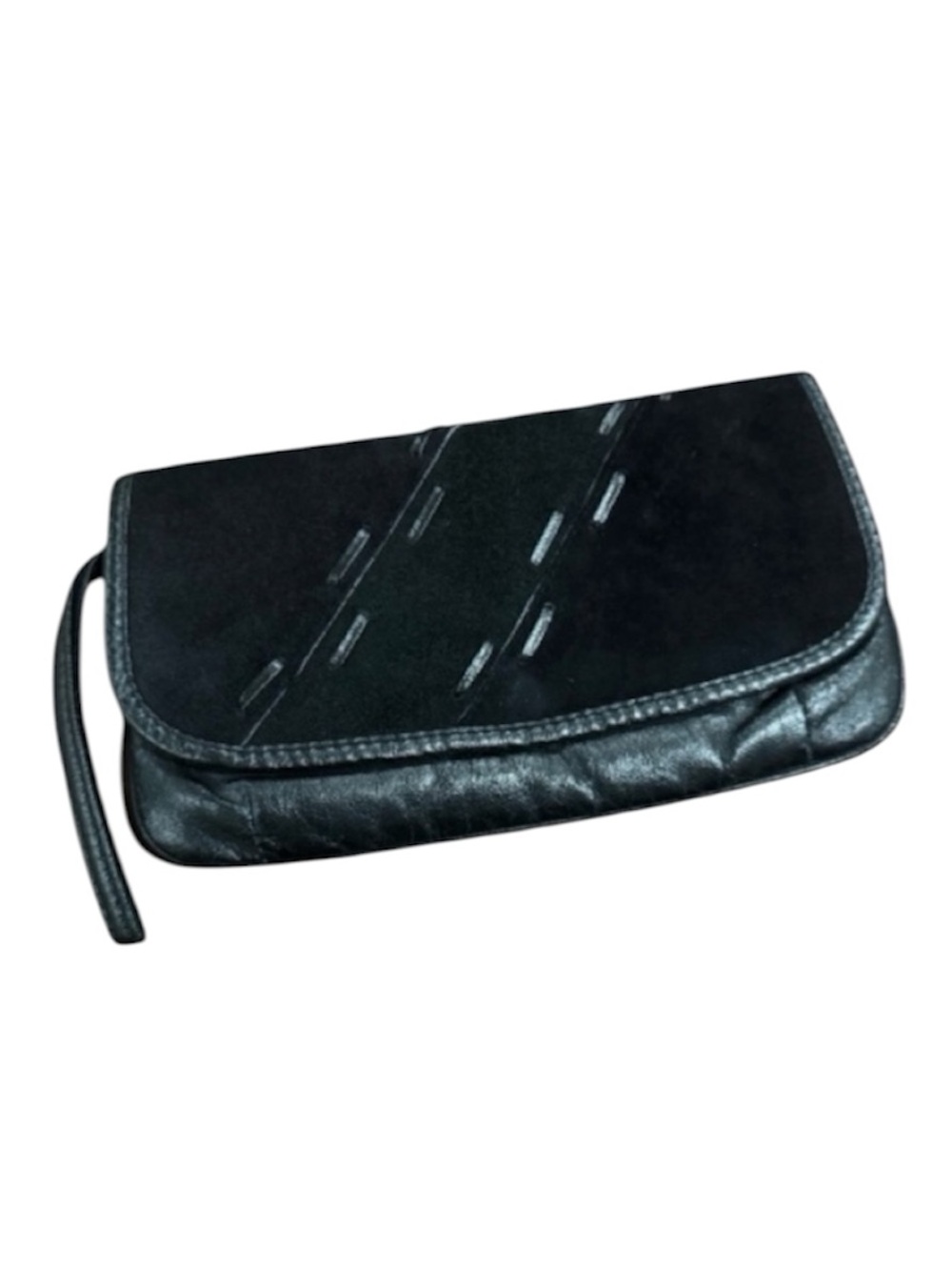Vintage 1980’s Bag World Black Wristlet Clutch